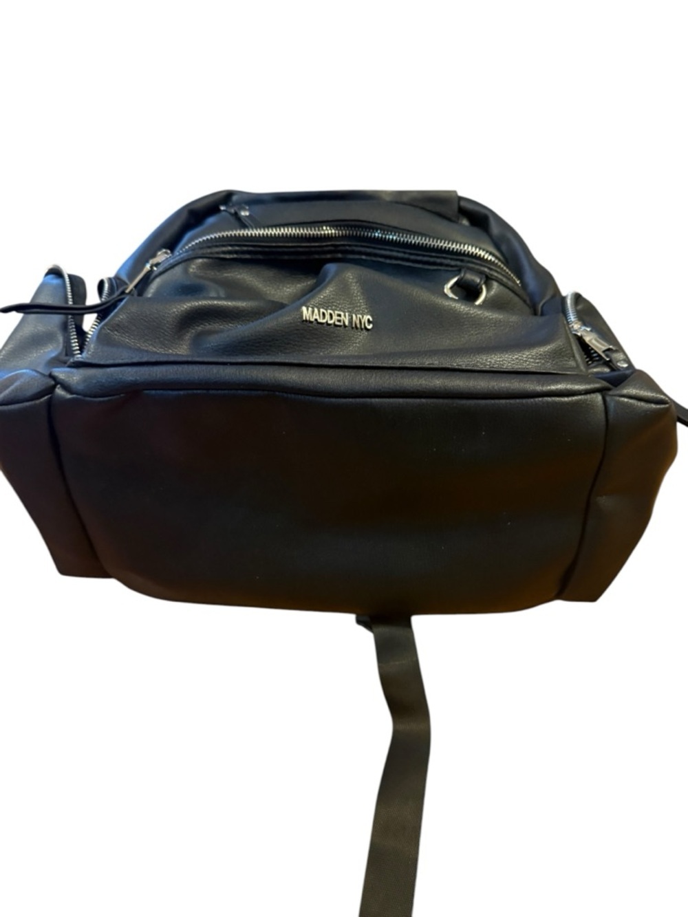 Madden NYC Black Faux Leather Backpack - Picture 2 of 9